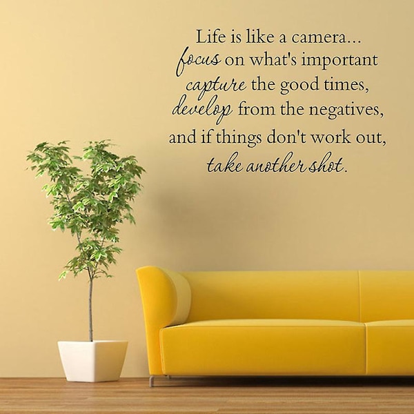 Numb Life Is Like A Camera Quote Wall Decals Quote Wall Stickers For Home Decoration55.9cm X 35.6cm