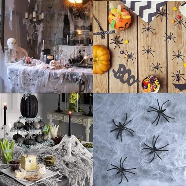 Halloweenpynt - Plastik edderkopper - 100 Stykker - Realistiske - Indendørs brug