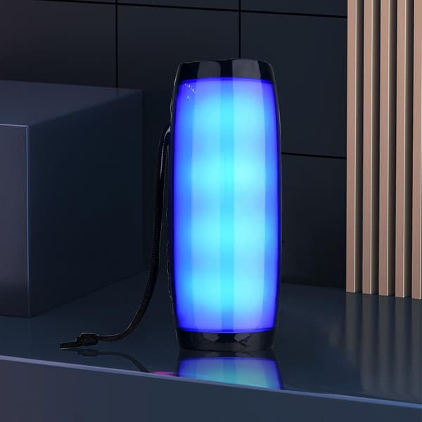 Bluetooth-højttaler LED-natlys Melodi Blændende lys Udendørs Subwoofer Natlys (Sort)