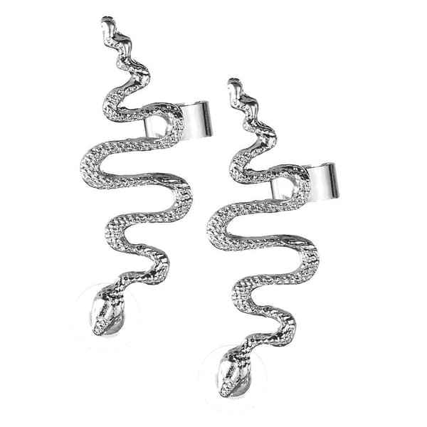 2 st Chic ormformade örhängen Kvinna Kreativa örhängen Legering Öronsmycken（4.5X1.6cm，Silver）