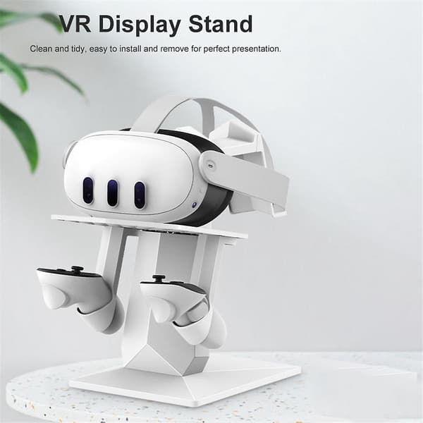 VR-stativ for 3 VR-briller, kontrollerholder, monteringsstasjon og headset-stativ, VR-stativ, VR-tilbehør-A (svart)