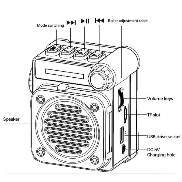 Udsalg Radio Mini Multi-Band Fm/Am/Sw Multifunktionel Bluetooth Plug-In Lille Højttaler