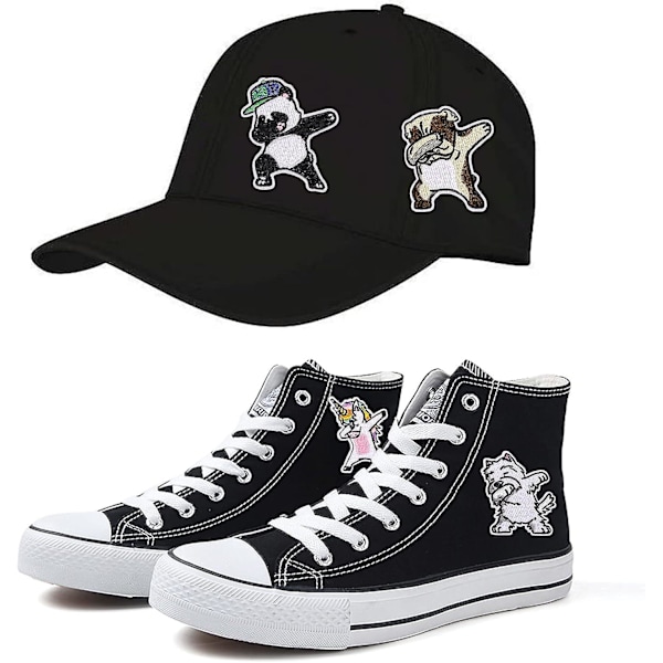 Dww-10 stk. stryge-på patch, hund stryge-på patch sy-på patch applikation til smukke tal broderi brevpapir til T-shirt J