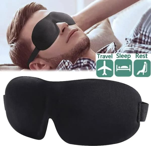 3D Sovmask Sovglasögon Ögonmask Mask Överdrag Ögon Svart Mörkläggningsbindel