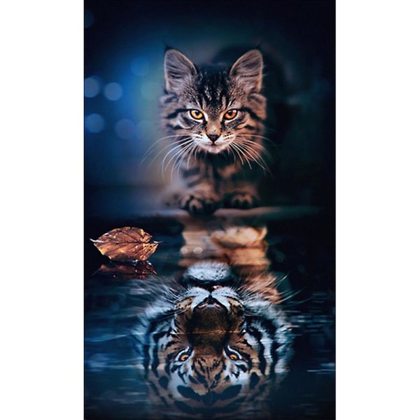 Diamond painting katt, 5d diamond painting, diamond painting, diamond painting katt, katt och tiger diamond painting, diamantbroderi komplett kit