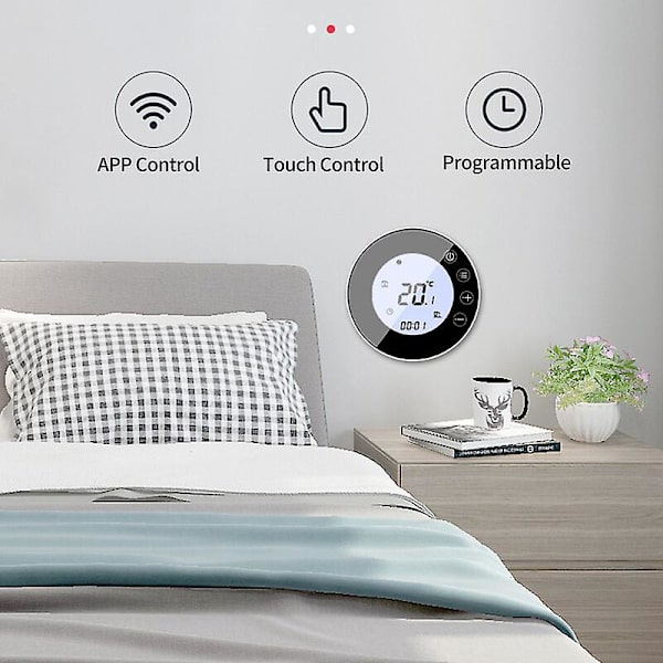 Smart WiFi-termostat med LCD-skjerm, smart radiatortermostat, APP-kontroll, innendørs programmerbar konstant temperaturkontroller, digital programmerbar