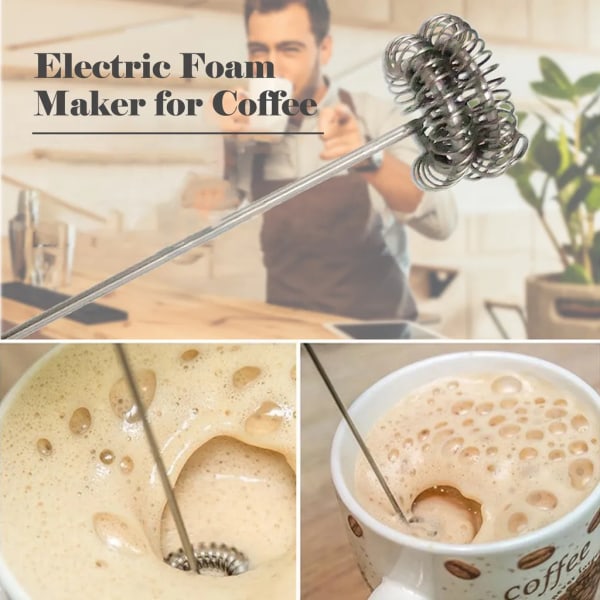 Elektrisk mjölkskummare Automatisk mjölkskummare för Matcha kaffe rostfritt stål omrörare USB -driven uppladdningsbar skummare omrörare Mini dryckesblandare
