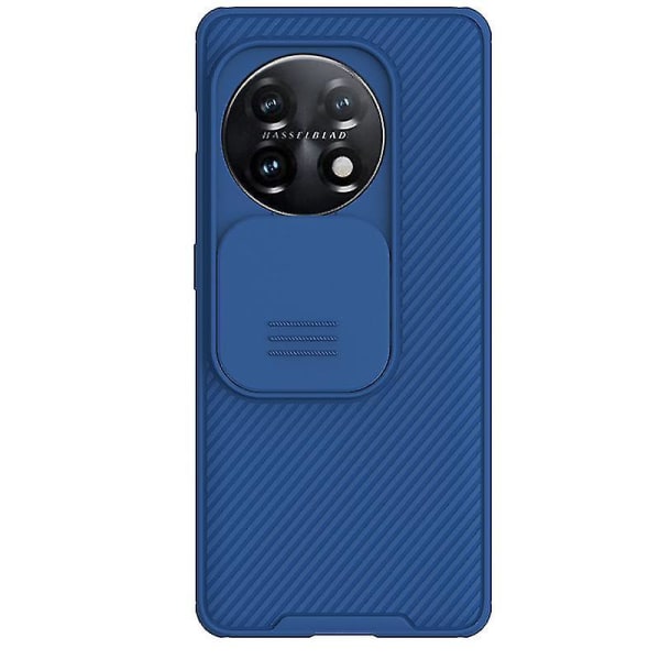 Case kompatibelt med OnePlus 11, halkskyddad PC+tpu ultratunt stötsäkert case, med skjutbart cover blå