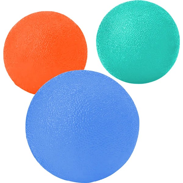 Handterapiboll Set 3 Finger Handled Artros Träning Handövningsboll Handterapi Övningsboll Silikon Fingerförstärkare (Flerfärgad)