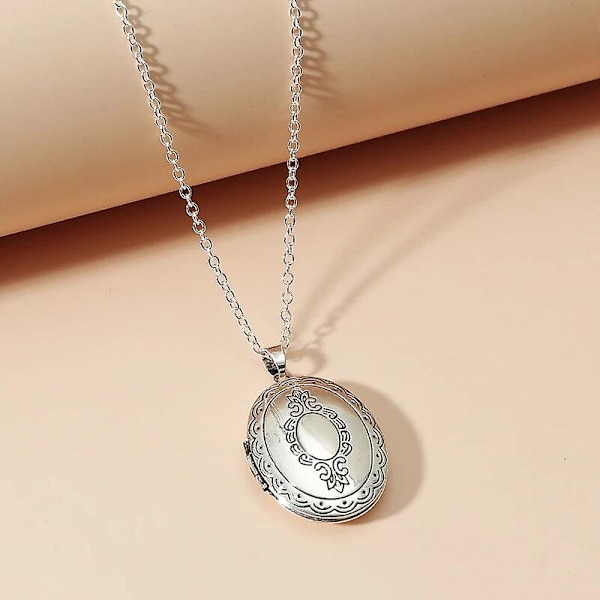 1 st ovalformad hjärtformad vän foto bildram medaljonghänge för halsband smycken par alla hjärtans dag present romantisk