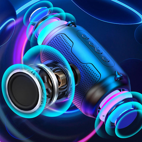 Mini Bluetooth-kaiutin, kompakti kannettava Bluetooth-ääni, langaton Bluetooth-kaiutin, kannettava kaiutin, stereovaikutelma LED-valotilalla
