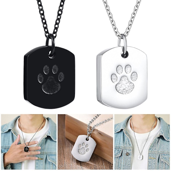 2-pack Husdjur Hund Katt Urna Hänge Minnes Aska Smycke Halsband Hållbart