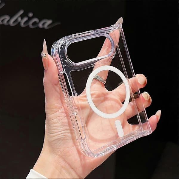 Magnetiskt mobilskal kompatibelt med iPhone Duo Akryl Transparent Sömlöst Transparent.