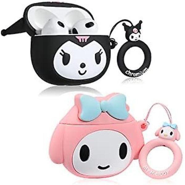 2-pack Gkv-fodral för AirPods 3, för Airpod 3 (2021), Unik Rolig Kul Kawaii Söt 3D-tecknad Design Air Pods 3:e generationens Silikonfodral för Flickor