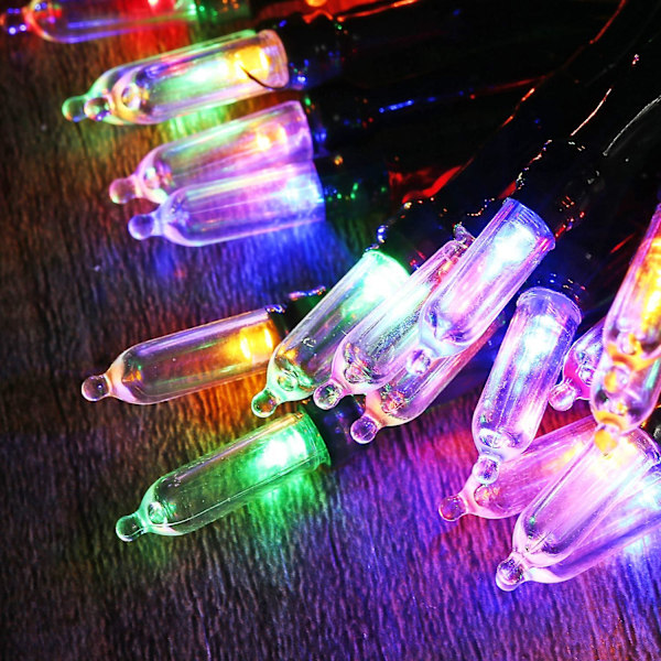 Julbelysning flerfärgad, 17,94' 50 LED julgransljus, batteridriven julbelysning