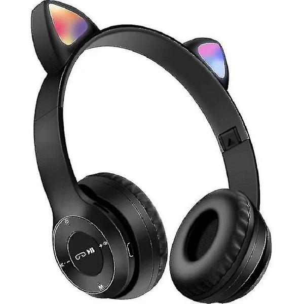 Hodetelefon P47m Bluetooth-kompatibel Hodemontert Lysende Katteøre Casual Stereo