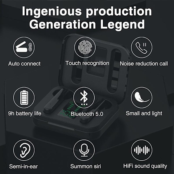 [bluetooth5.0 8d Stereo Sound] Tws Bluetooth-hörlurar Trådlösa Bluetooth-hörlurar Vattentäta Sporthörlurar Brusreducerande Hörlurar Med Led-skärm