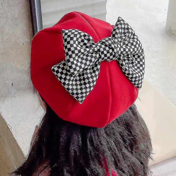 Pigernes vinterbaret hat baret hue bueknot dekoreret（Style6）