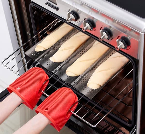 Bageform i bageplade med non-stick belægning til bagning (4 rum) kulstofstål