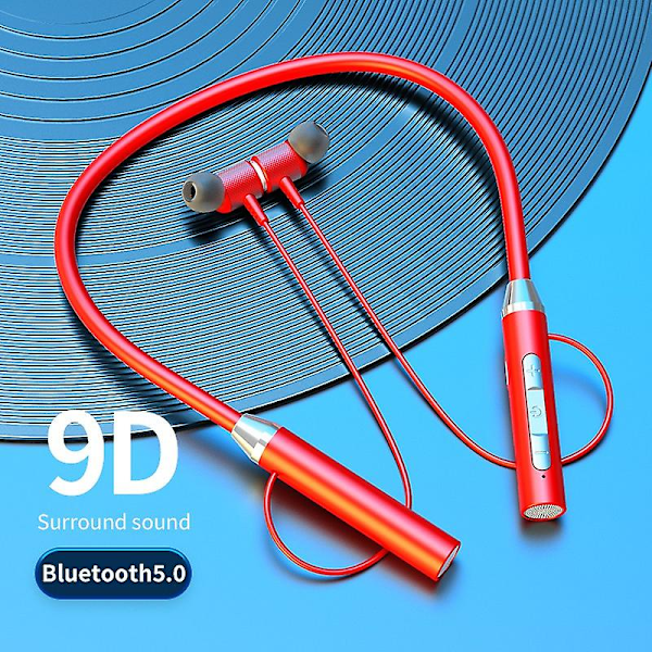 Magnetiske trådløse Bluetooth 5.1-øretelefoner Nakkebånd Stereo Headset Handsfree Vanntett Ørekrok Bluetooth-ørepropper med mikrofon for kjøring Løpesport Han