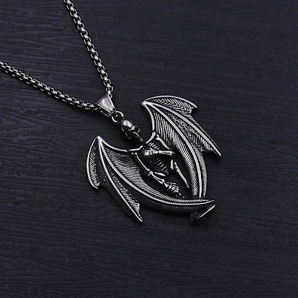 Titanium Stål Ornament Fashion Personlighed Skull med Vinger Mænds Rustfrit Stål Punk Vedhæng Valentinsdag