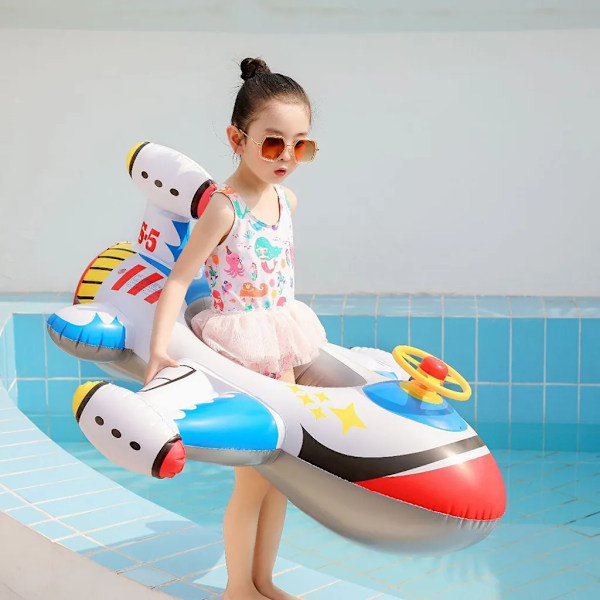 Flygplans Pool Float Poolleksak för Barn, Vit