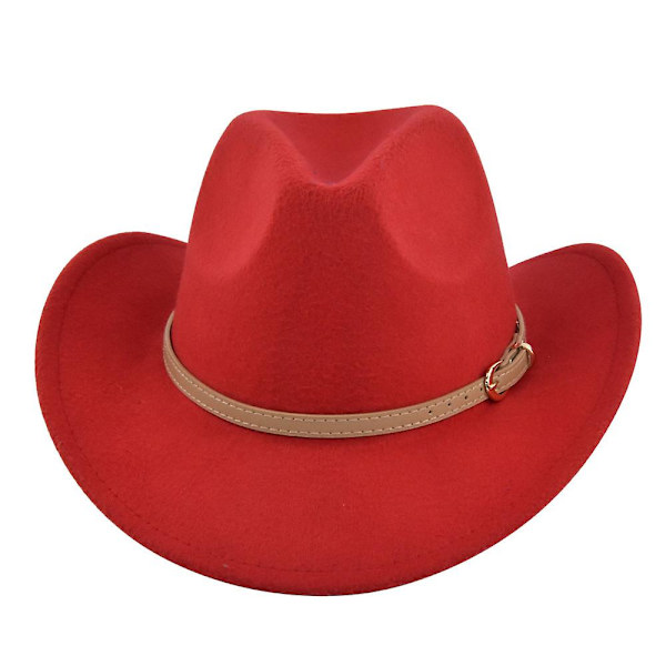 Kändes hatt retro imitation får hatt cowboy hatt bälte ull hatt nationell huva retro jazz hatt