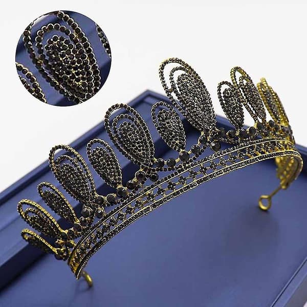 Kroner for kvinner Rhinestone vanndråper Tiara Halloween pannebånd Prinsesse bursdag hår tilbehør