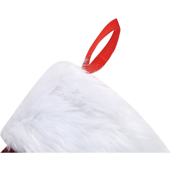 Julklappsstrumpor i Buffelrutig Mönster, 18 cm, 4-pack, Röd och Svart Rutiga Strumpor med Konstpälskant för Juldekorationer