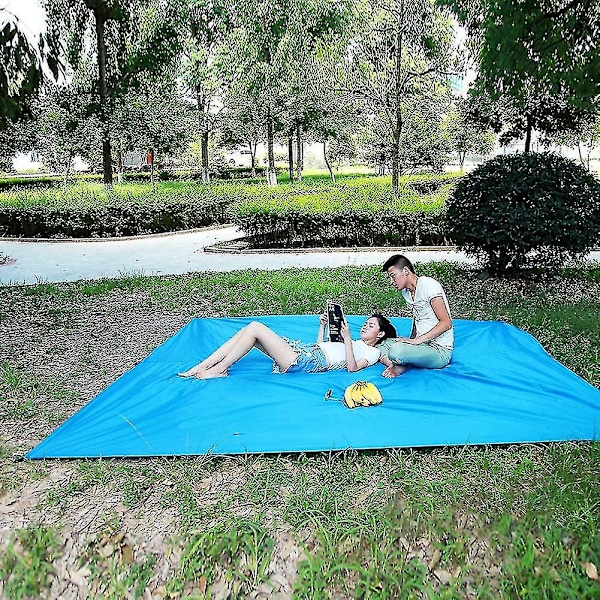 Camping Tält Tarp, Vattentät Camping Regnfluga Tarp Utomhus Uv-skydd Skydd Fotspår För Utomhus Camping Ryggsäck Vandring Hängmatta (blå)