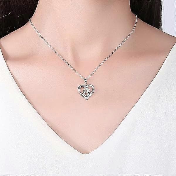 Jag Älskar Dig Mamma Hängsmycke Halsband för Flickor, Utsökt Smyckesgåva