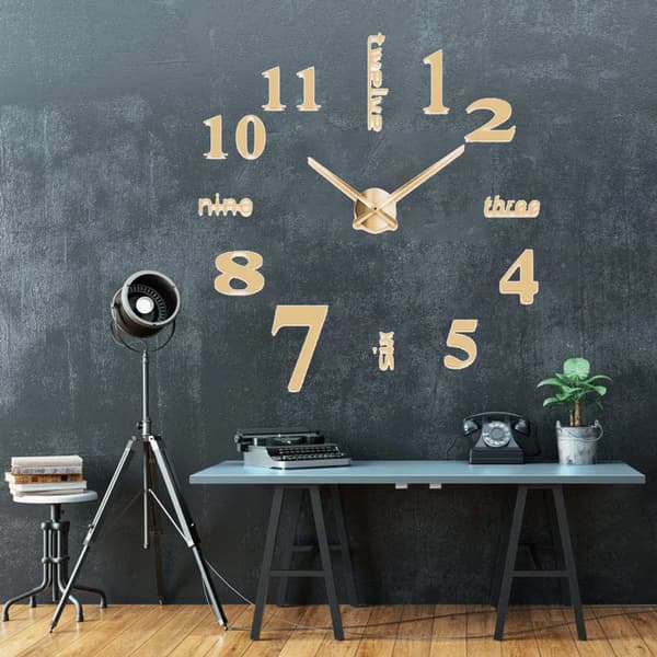DIY 3D Väggklocka Modern Design Väggklocka Väggdekal Dekorativ Klocka Kontor Vardagsrum Sovrum Klocka Gåva Heminredning Quartz Klocka