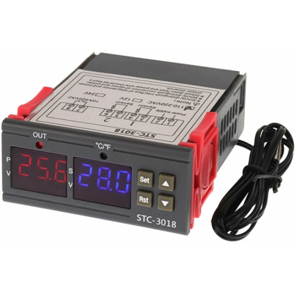 Digital temperaturregulator Intelligent NTC-sensor temperaturkontrolltermostat för frys Kylskåpslucka STC-3018