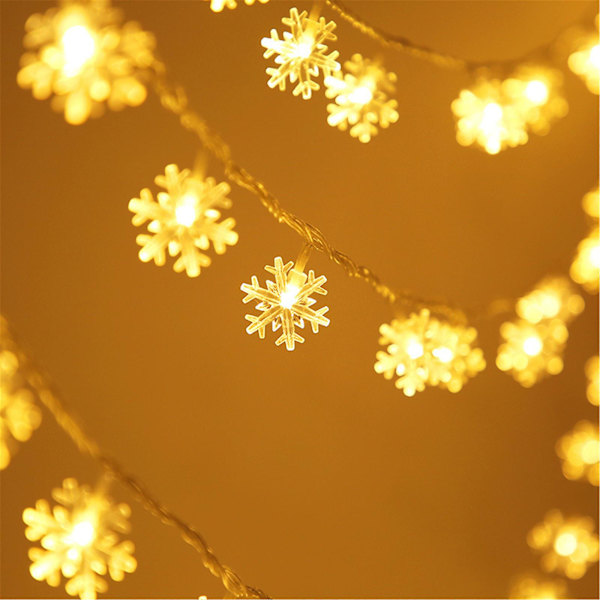 Juldekorationer 3 meter 20 LED julsnöflinga ljusslinga vinter sagoland heminredning