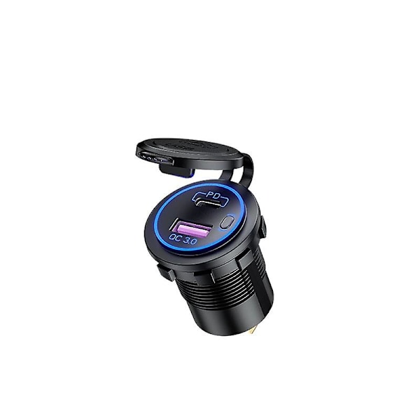 Billader for bil, hurtiglader, USB-lader, motorsykkel-lader, lader Qc.3.0, lader, ny lader, lader for bil, moto, minilader