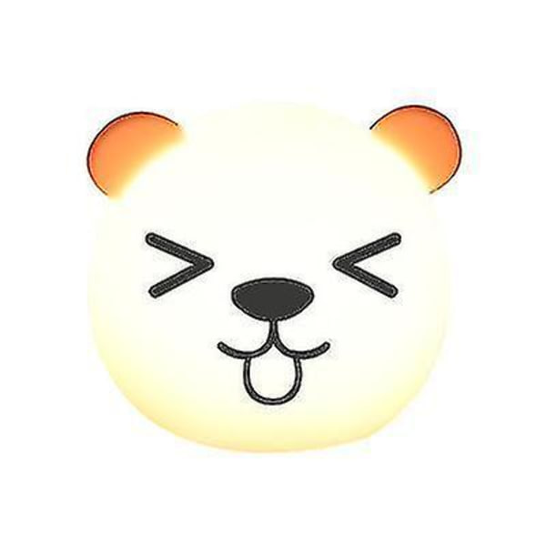 Färgglad färgförändrande silikonnattlampa Hemuppladdningsbart ögonskydd Panda Pat Lightbear