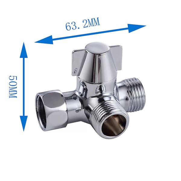 Solid Messing 3-veis Ventil, 3-veis Diverter Ventil, 3-veis Dusj Diverter Ventil, G1/2\" T-Adapter Ventil, for Dusj, Hånddusj og Dusjarm Diver