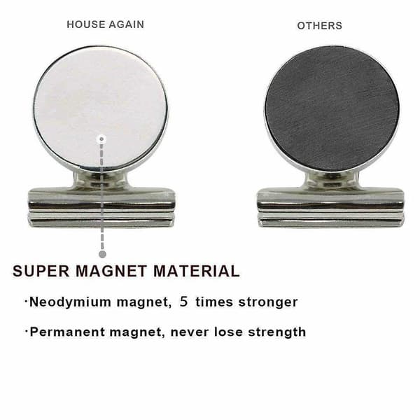 8 starka kylskåpsmagnetklämmor med neodymiummagnet - 30 mm breda