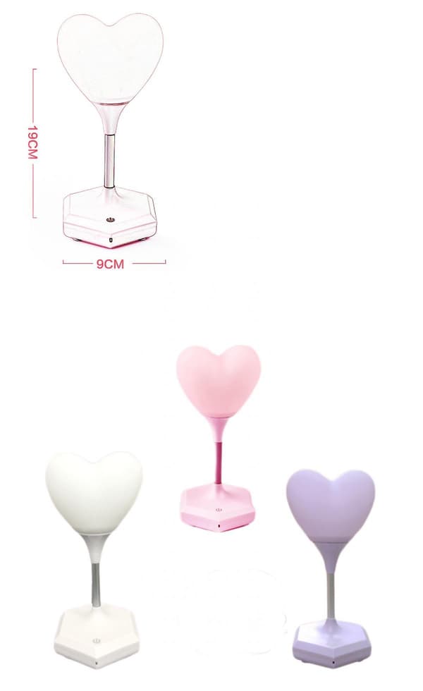 Natlampe, USB-genopladelig bordlampe, silikone romantisk