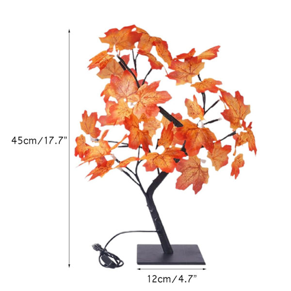 Lönnlövsträd Simulering LED-lampa Bordsdekoration USB Sovrum Dekorativ