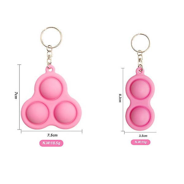 Mini Simple Dimple -leluavainperä - vihreä, violetti ja pinkki, helppo kuljettaa ja pelata (kolmio, vihreä)
