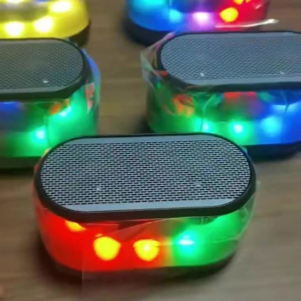 Bluetooth-ljudljus Dubbelhögtalare Skrivbordsfärgat Ljus Trådlös Bluetooth-kortinsättningshögtalare Multifunktionellt ljud
