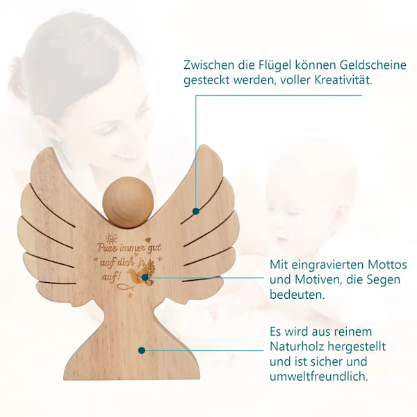 Ängelstaty, Heminredning, Hemängelprydnader, Ängelsкульпtura, Träängeldekoration, Ängelprydnad, Hemskulptur, Heminredning