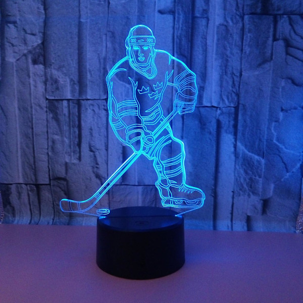 3D Natlys Ishockey Atlet 3D Illusionsseng