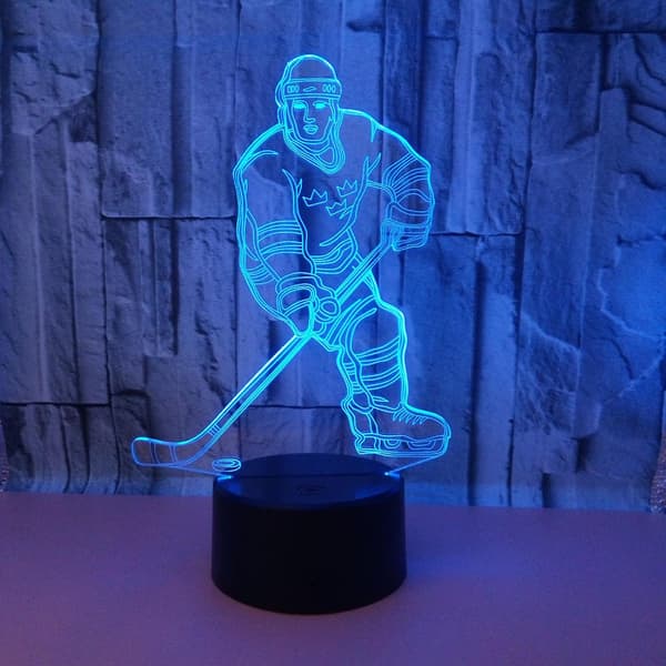 3D-yövalot Jääkiekkoilija 3D-illuusiosänky