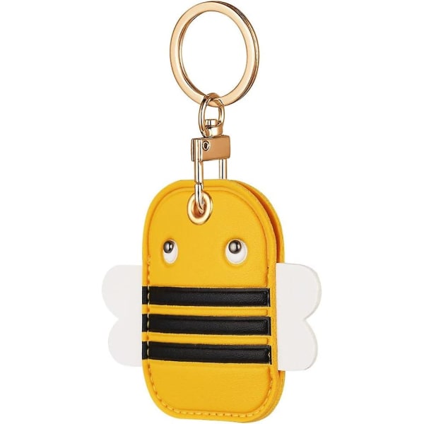 AirTag -nyckelring, söt PU- case för Apple AirTag, Portabel nyckelsökare för barns husdjursnycklar, [Access Control Keychain] (AirTag ingår ej) (bi)