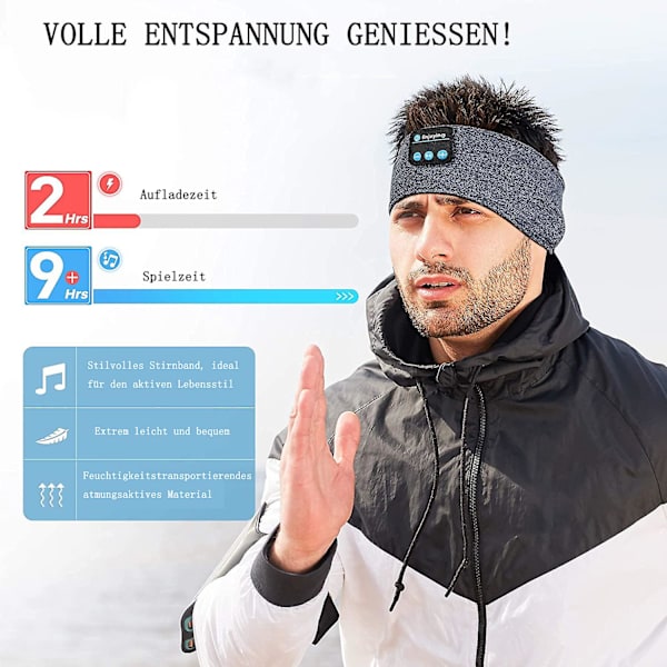 Nukkumiskuulokkeet Langattomat Bluetooth Urheilupanta Kuulokkeet Ultraohuilla HD-stereokaiuttimilla