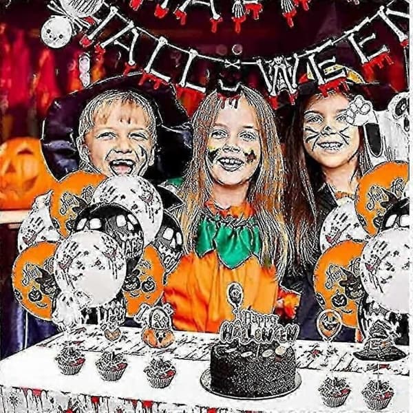 Ballongdekorationskit med Halloween-tema för barnkalas
