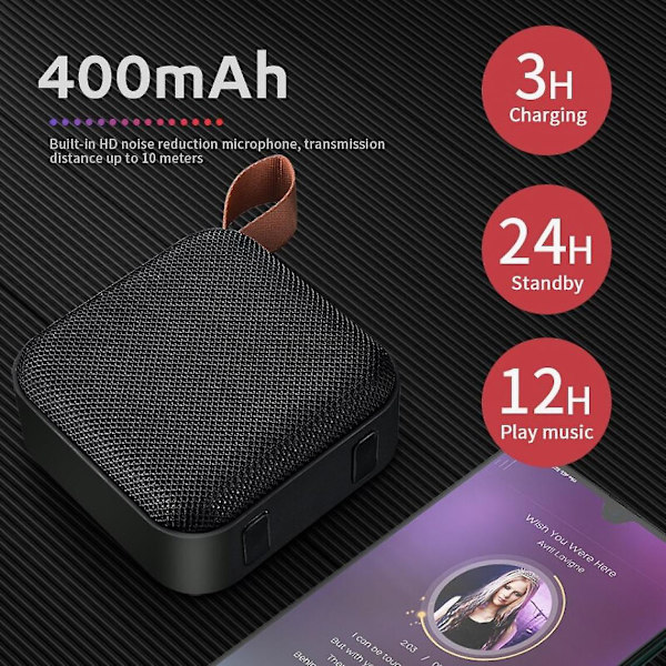 Mini trådlös Bluetooth-högtalare Stereo Bärbar högtalare Bluetooth 4.2 Subwoofer Med Sd Fm Utomhushögtalare | Bärbara högtalare (svart)
