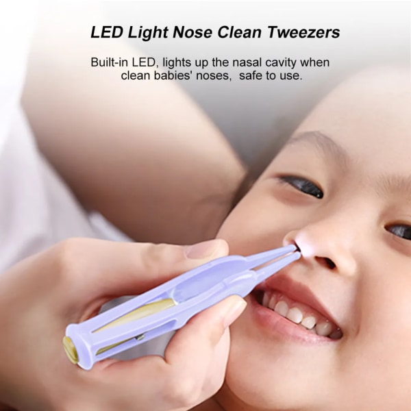 LED-ljus hörsnäckor USB uppladdningsbar öronvaxborttagare Näsrengöringsklämma Baby Vuxen Öron Näsrengöring Set